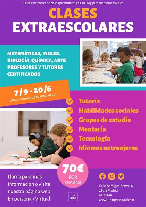 cartel de clases particulares|Cómo hacer un cartel para dar clases particulares